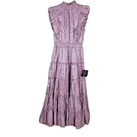 knee length dresses for ladies Maci Tiered Midi Dress-Lavender – Missy's Boutique main image 1